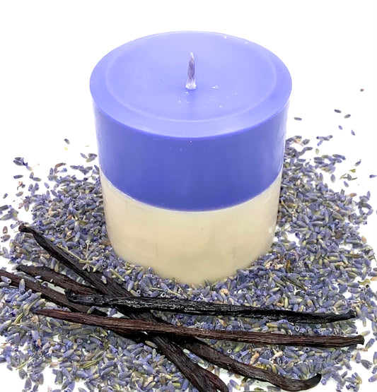 Lavender and Vanilla Pillar Candle